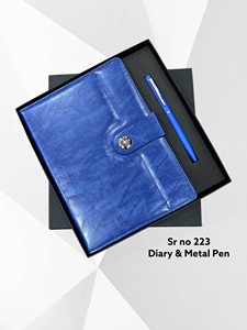 Agenda Ejecutiva A5 y Juego de Bolígrafos Metálicos con 100 Hojas, Cuaderno de Tapa Dura de PU con Impresión UV para Uso en Oficina y Regalo Corporativo - Product Image 1