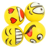 TJ MARK Ballon en PU jaune avec visage souriant, mini jouet souple éducatif, anti-stress parent-enfant, forme animale élastique, logo personnalisé pour enfants