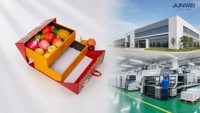 Boîte cadeau à fruits biodégradable personnalisée à deux niveaux avec tiroirs coulissants en carton ondulé et doublure en éponge pour fruits frais – Vente en gros
