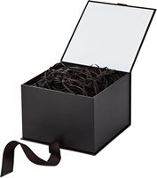 Couvercle de boîte cadeau rectangulaire moyenne (noir, 7 pouces, Chine) pour mariages, remises de diplômes, anniversaires, fête des pères, garçons d'honneur