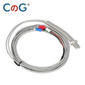 CG WRNT-02 M6 Sekrup K J PT100, Sensor Suhu Termokopel Kabel Kawat 1M 2 M 3M 5M untuk Pengontrol Suhu Industri