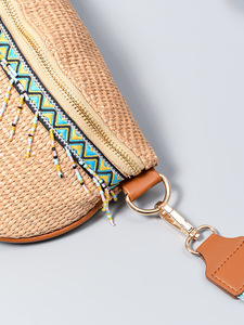 2025 verano vacaciones paja playa Casual hombro mujer mensajero Boho bolsa Dumplings forma tejido trenzado bolsa de viaje - Product Image 2