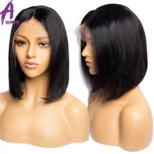 13 × 4 Closure Bob Wigs 100% Human Hair Brazilian Wigs Perruque Cheveux Humain