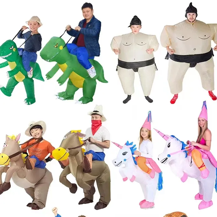 Popular Halloween disfraz de dinosaurio inflatable dinosaur t rex costume air blown dragon costume mascot for adults party