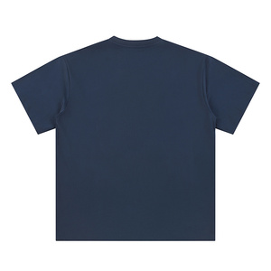 T-shirt décontracté à manches courtes pour jeunes hommes, 100 % coton, couleur unie, coupe ample et respirante, vente en gros - Product Image 3