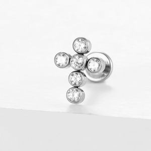 Lotus Wholesale G23 Labret de piercing en titane implantable à filetage interne pour hélix et cartilage, bijoux de piercing pour femmes - Product Image 5