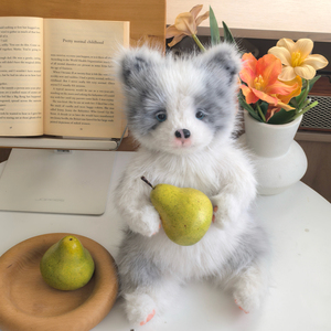 DUPAN Peluche Artigianale Morbido a Forma di Animale, Giocattolo Cane Border Collie in Cotone PP Simulato Meteorite con Arti Regolabili - Product Image 6