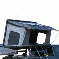 Tente de toit respirante à double couche, noire, en aluminium alvéolé, ouverture latérale, chambre mobile pour le camping en randonnée