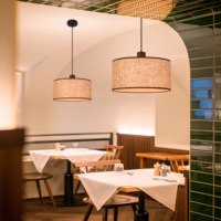 Suspension de restaurant en tissu tressé, abat-jour en lin, luminaire suspendu unique pour salle à manger, chambre à coucher
