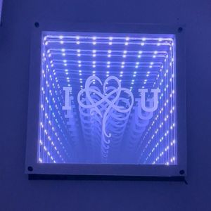 Insegna Pubblicitaria LED MACCAN <span class=keywords><strong>Infinite</strong></span> Mirrors Lightbox Personalizzata, Design con Bordo Luminoso in Acrilico, Montaggio a Parete, Strisce LED per Esterni - Product Image 5