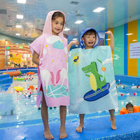 Premium Microfiber Bath Towel Hooded Beach Towels for Kids Custom Digital Printing Super Absorbent Cotton Bedroom Bathroom