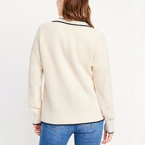 Custom Logo <b>Oversized</b> Knitted Embroidery <b>Cardigan</b> Ladies Wholesale Knit Jacquard Winter Women <b>Cardigans</b> Sweater for Women - Product Image 2