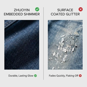 Jeans Minimalisti Neri con Glitter Sottile, Vita Alta, Gamba Larga, Stile Y2K, per Feste Estive, con Cinque Tasche - Product Image 6