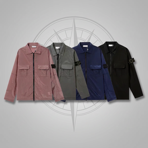 Veste décontractée légère et imperméable pour homme, avec patch brodé boussole, en nylon et métal, coupe ample, réfléchissante et tendance - Product Image 1