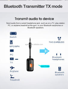 Agetunr Nouveau J55 Portable Avion/<span class=keywords><strong>TV</strong></span>/PC/Tapis de Course V5.4 Récepteur Sans Fil Émetteur Aux <span class=keywords><strong>Bluetooth</strong></span> Audio Musique Émetteur Récepteur 3.5mm - Product Image 5