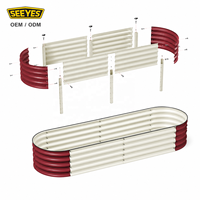Jardinière surélevée SEEYES, longue, personnalisée, en métal ondulé rouge, OEM ODM, rectangulaire, pour jardin potager extérieur
