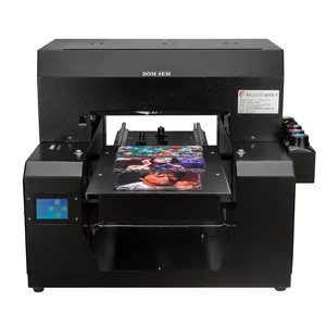 DOMSEM A3 Impressora plana UV Máquina de Impressão Do Cilindro Para A Caixa Do Telefone livre Com Tinta de Impressora De Foto de Couro Direto Da Fábrica