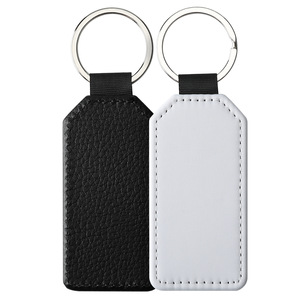 Porte-clés personnalisé en cuir PU par sublimation, pendentif vierge DIY en forme de cœur, rond, carré, rectangulaire pour cadeaux de mariage et d'anniversaire DingHon - Product Image 5