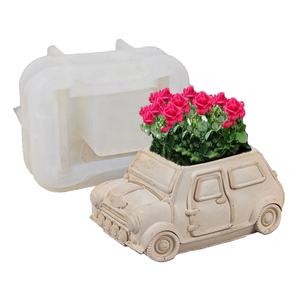 Moule en silicone <span class=keywords><strong>3D</strong></span> pour bricolage, ciment, résine, succulentes, nouveauté, facile <span class=keywords><strong>à</strong></span> utiliser, textures fines, dessin animé, vieux modèle de voiture - Product Image 1