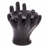 Brûleur d'huile essentielle en céramique fait main, forme personnalisée, noir contemporain, motif mains ouvertes, pour cire et bougie chauffe-plat, pour la maison