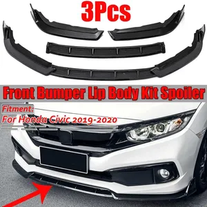 3PCS <b>Car</b> Front Bumper Splitter Lip Splitters <b>Diffuser</b> Lip Body Kit Protector Spoiler Cover Trim for Honda for Civic 2019-2020 - Product Image 1