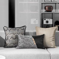 Avigers — housse de coussin tressée, de luxe, noire et or, populaire, pour décoration de la maison, 45x45CM, 50x50CM, vente en gros