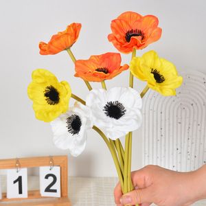 <b>Flower</b> Delight Artificial Poppy <b>Flower</b> Mixed Color Realistic Handmade Wedding Decoration <b>Single</b> Branch - Product Image 5