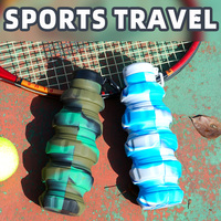 Bouteille d'eau en silicone pliable portable sans BPA de qualité alimentaire Conception en forme de main pour les sports de plein air Boisson pliable anti-fuite