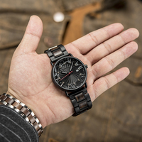 Montre de sport de luxe pour homme avec logo personnalisé, mouvement japonais à quartz, cadran en bois et acier, résistante à l'eau, vente en gros