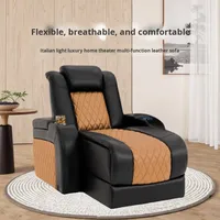 Fauteuil de cinéma multifonctionnel moderne de première classe à double usage, canapé-lit en cuir véritable pour salon et home cinéma