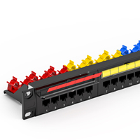Panneau de brassage UTP non câblé 1U 19 pouces en acier, 24 ports RJ45 modulaires, Cat5e Cat6 Cat6A, pour gestion de câbles réseau de haute qualité