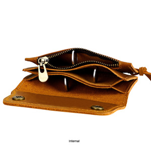 Portacarte in vera pelle portafoglio cavallo pazzo piccolo con cerniera per portamonete portafoglio da viaggio per uomini e donne - Product Image 3