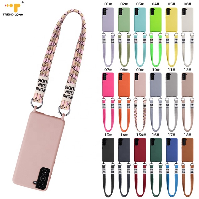 2026 New Phone Accessories Cover Soft Silicone Polyester Smartphone Case for iPhone 11 13 15 Pro Max Mobile Phone Chain