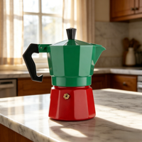 Cafetière Moka en aluminium de style italien classique, durable, écologique, couleur personnalisée