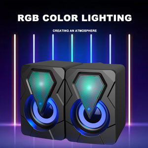 Altavoces USB con Cable RGB para Computadora, con Efecto de Iluminación Colorido, Subwoofer de Audio para Juegos de Escritorio, Audio Multimedia para Juegos de Computadora - Product Image 3