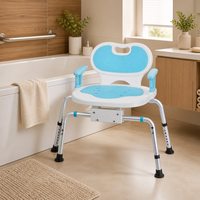 Siège de bain résistant à la corrosion avec coussin moelleux pour personnes âgées