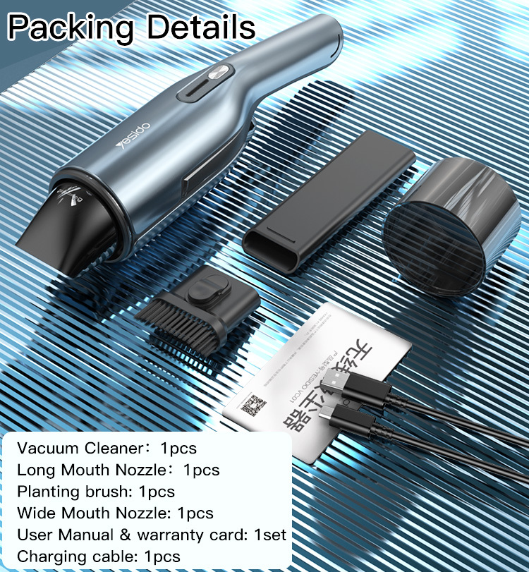 Yesido Powerful Rechargeable Mini Car Sofa Home Seat Vacuum Cleaner Wireless Cordless Handheld Portable Vacuum Cleaner For Car