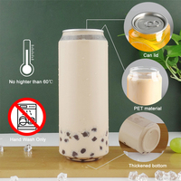 Bouteilles en plastique personnalisées pour animaux de compagnie 210 ml 330 ml 350 ml 500 ml 650 ml 700 ml, transparentes, pour boissons froides, avec couvercles