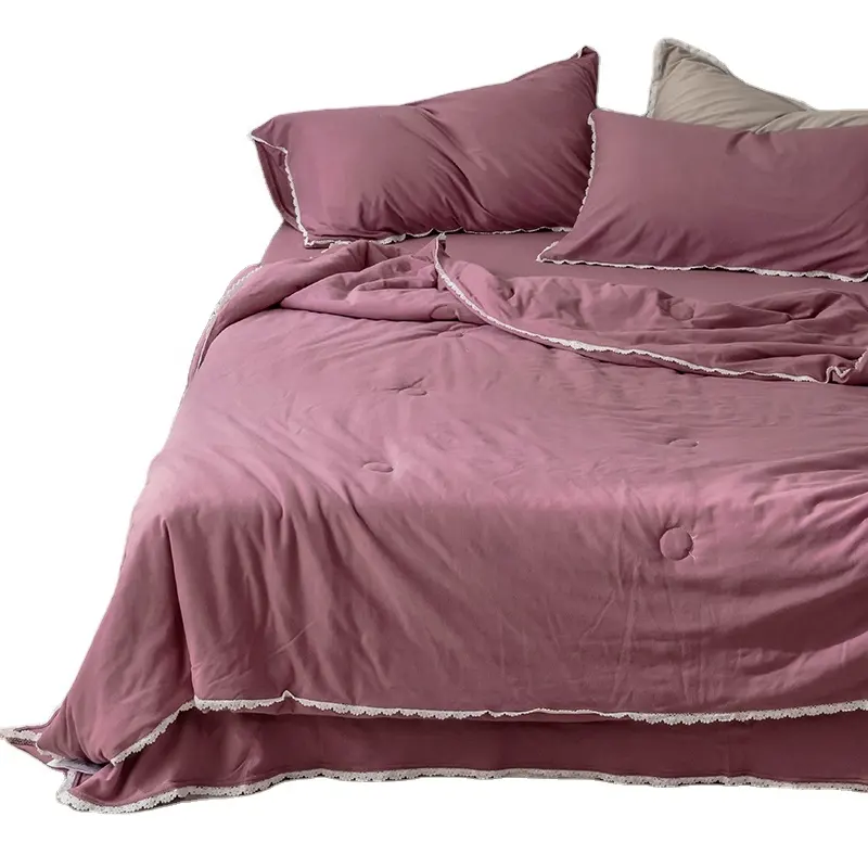 Bán Buôn Comforter Gấp Mềm 100% Cotton Dệt Kim Nhẹ Coverlet Cho Tất Cả Các Mùa Quilt