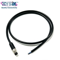 Kabel M8 3 Pin Betina Lurus yang Dapat Disesuaikan, Set Kabel dengan Terminal Cincin dan Fuse Holder untuk Baterai Cadangan