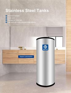Réservoirs en acier inoxydable 200L 300L 500L 1000L 2000L utilisés avec des systèmes solaires, chaudières à pompe à chaleur SUS 304 316 - Product Image 2
