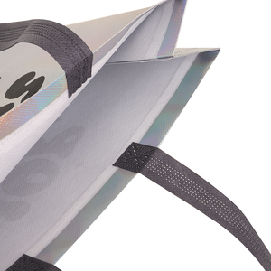 Óng ánh holographis Quà tặng Túi long lanh tái sử dụng không dệt bạc kim loại laser PP dệt mua sắm túi thăng hoa Tote <span class=keywords><strong>Bag</strong></span> với - Product Image 4