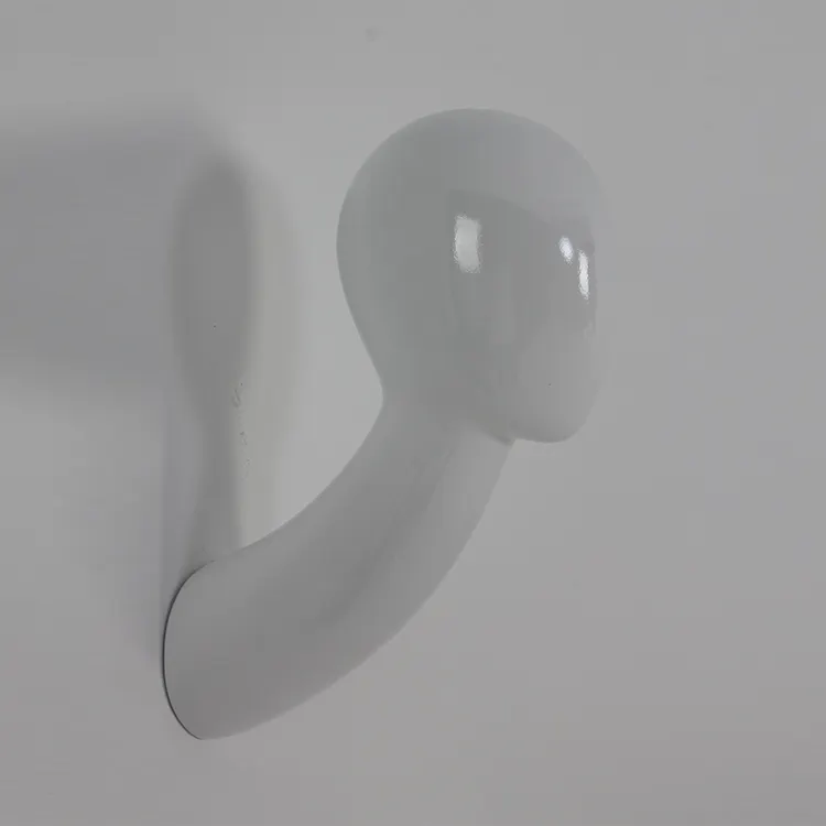 Schöner wand montierter weißer Mannequin kopf aus Glasfaser mit langem Hals für Perücken anzeige