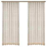 Voilage léger en lin texturé avec motif rayé et filtration de la lumière pour salon et bureau
