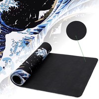 Alfombrilla de Ratón Grande para Juegos con Bordes Cosidos, Base de Goma Antideslizante, Alfombrilla de Escritorio Extendida para Computadora