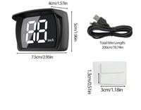 Compteur de vitesse GPS Plug and Play avec écran OLED HUD, affichage numérique KM/MPH pour voiture, moniteur tête haute noir, garantie 6 mois, 53-3