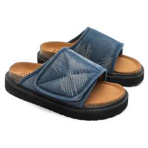 Summer new style couple flip-flops thick soles suitable wearing outside casual sandals retro denim look versatile beach <b>shoes</b> - Product Image 5