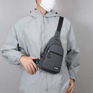 Bolso de Pecho para Hombre S-Agait con Revestimiento de PU, Impermeable, en Gris, Negro, Verde Militar, Azul Oscuro, Color Sólido, para Uso Diario, Deportes al Aire Libre - Product Image 1