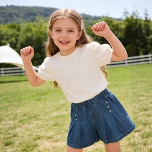 <span class=keywords><strong>Shorts</strong></span> in Denim Personalizzati per Ragazze OEM, Vari Colori, Campione Disponibile in 7 Giorni |   Disponibile |   Fabbrica di Abbigliamento per Bambini Foshan - Product Image 1