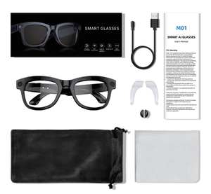 Lunettes Intelligentes IA M01 Pro avec Caméra 8MP, Vidéo 1200P, Traduction en Temps Réel, ChatGPT, Réduction de Bruit ENC, Contrôle Tactile via App, Portables - Product Image 6